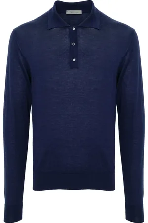 corneliani Finstickad pikétröja