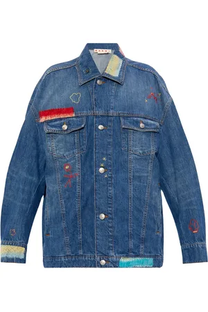 Marni Jeansjacka med stickad panel