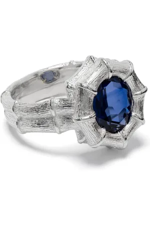 Bleue Burnham Bound Willow cocktailring med safir