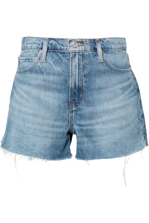 Frame Vintage jeansshorts med osydd fåll