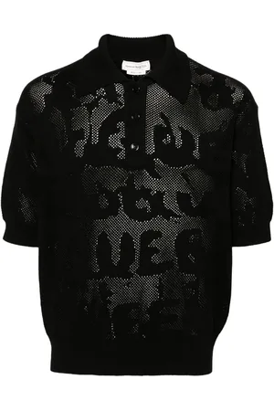Alexander McQueen Glesstickad pikétröja