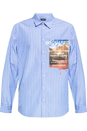 Dsquared2 Randig skjorta med grafiskt tryck