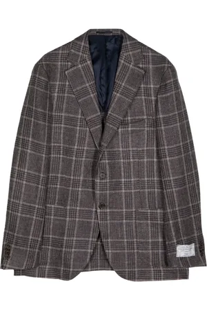 MAN ON THE BOON. Enkelknäppt skotskrutig blazer