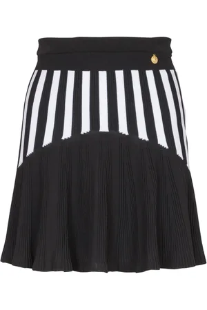 Balmain Ribbstickad plisserad kjol