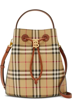 Burberry Liten bucketbag i läder