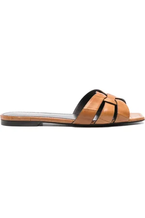 Saint Laurent Tribute tofflor i präglat skinn