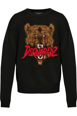 Dsquared2 Intarsiastickad tröja med logotyp