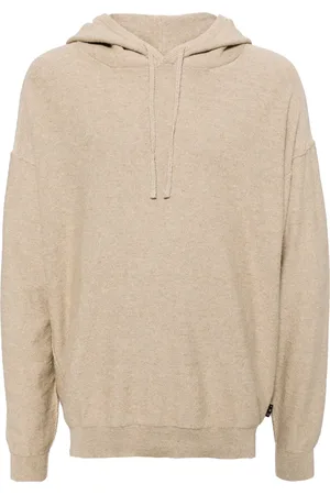 IRO Stickad hoodie med ribbad kant