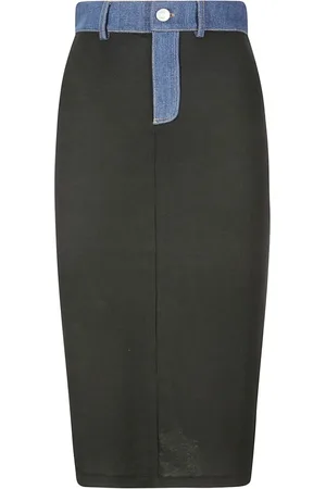 COPERNI Ribbad kjol med jeanskant
