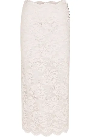Paco rabanne Halvskir kjol med blommig spets