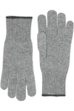 Brunello Cucinelli Ribbstickade kashmirhandskar