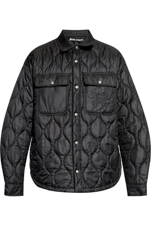 Palm Angels Quiltad jacka med broderad logotyp