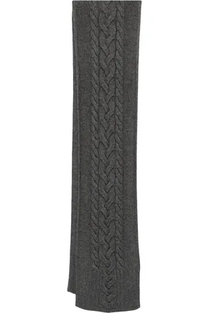 Max Mara Kabelstickad halsduk med ribbad kant