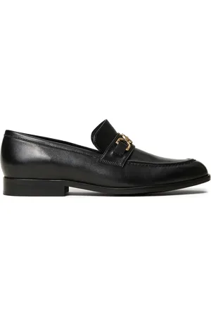 Twin-Set Oval T läderloafers med logotyp