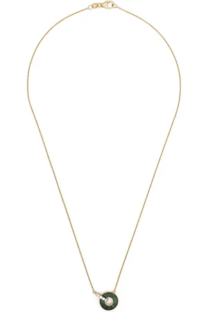 Ponte Vecchio Promesse halsband i 18K gult guld med malakit