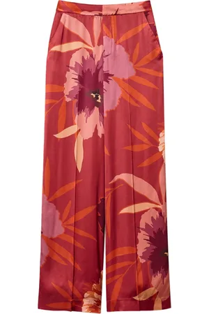 Twin-Set Blommiga byxor med vida ben