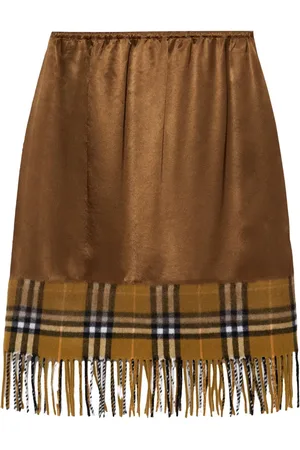 Burberry Rutig satinkjol