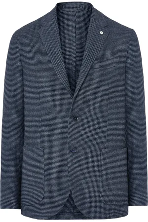 LUIGI BIANCHI MANTOVA Hundtandsmönstrad blazer