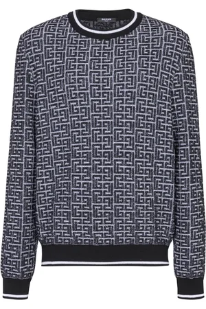 Balmain Mönstrad stickad tröja i jacquard