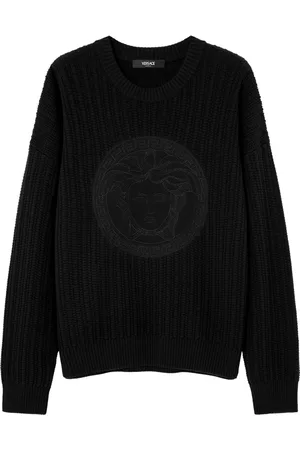 VERSACE Medusa broderad finstickad tröja