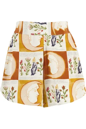 Paula Mönstrade shorts i crêpe