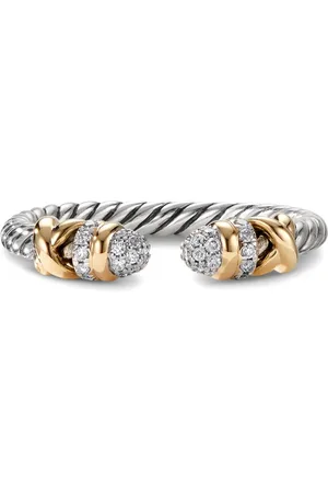 David Yurman Petite Helena Open diamantring i 18K gult guld och sterlingsilver (2,5 mm)
