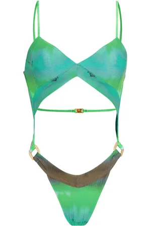 AMIR SLAMA X Jade Jade batikmönstrad trikini