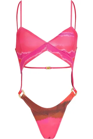 AMIR SLAMA X Jade Jade batikmönstrad trikini