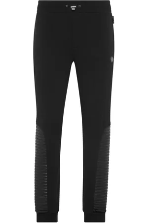 Philipp Plein Mjukisbyxor med läderdetalj