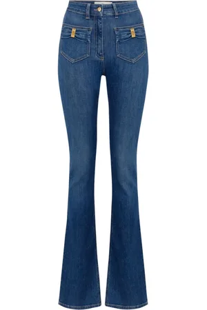 Elisabetta Franchi Utsvängda jeans med rosettdetalj