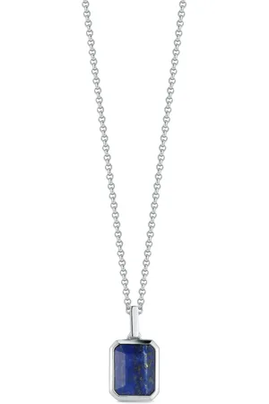 Mateo Halsband med sterlingsilver och smaragdslipade lapis