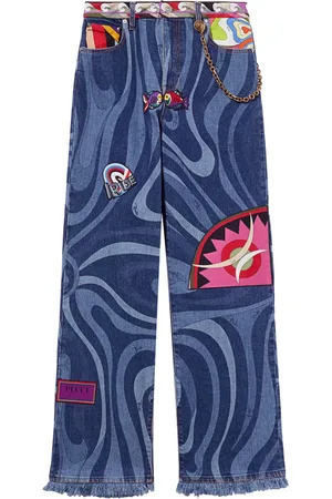 Puccini Marmo utsmyckade jeans med tryck