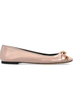 VERSACE Opera Bow ballerinaskor i lackat läder