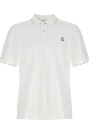 Brunello Cucinelli Pikétröja med broderad logotyp