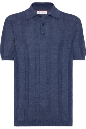 Brunello Cucinelli Ribbstickad pikétröja