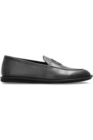 Giorgio Armani Läderloafers med logotypdetalj