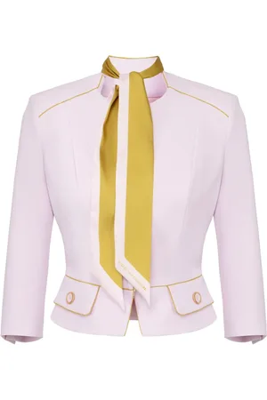 Elisabetta Franchi Jacka i crepe med sjaldetalj
