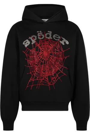 Sp5der OG Web V2 Black hoodie med strass