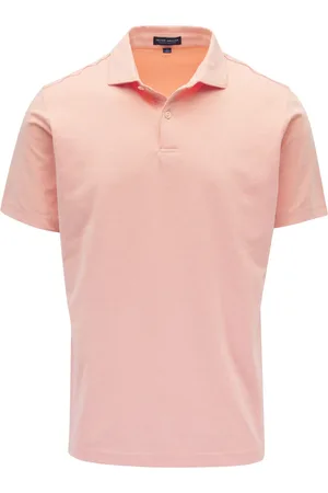 Peter Millar Pikétröja med ljusorange kant
