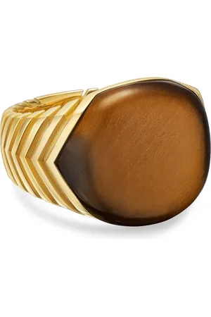 David Yurman Klackring i 18K gult guld med tigeröga