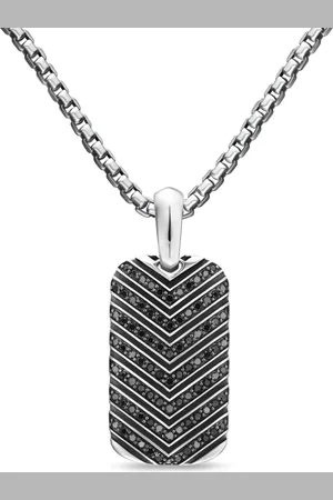 David Yurman Chevronmönstrat diamanthänge i sterlingsilver