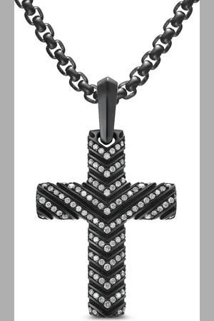 David Yurman Chevronmönstrat halsband med kors