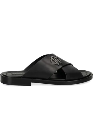 Roberto Cavalli Mirror Snake tofflor med monogram