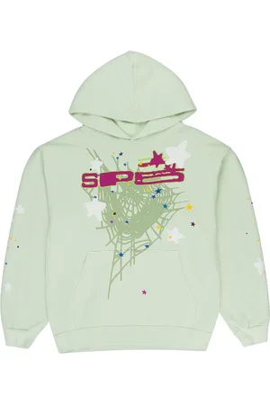 Sp5der Mint hoodie med grafiskt tryck