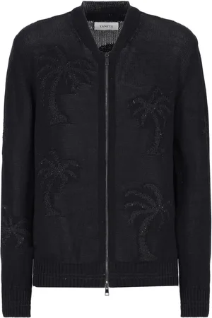 LANEUS Jeansjacka med palmbrodyr