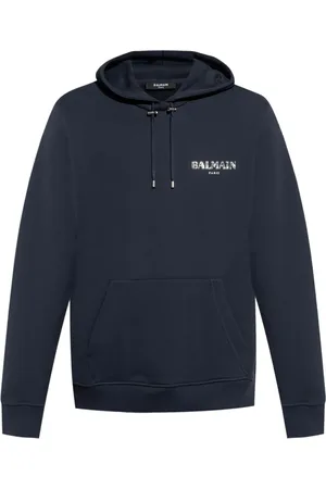 Balmain Hoodie med dragsko och logotyp