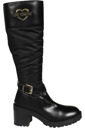 Moschino Quiltade knähöga stövlar 70 mm