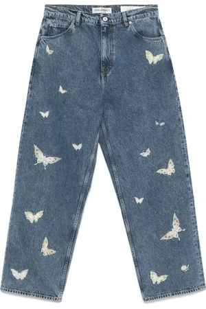 OUR LEGACY Jeans med fjärilsbrodyr