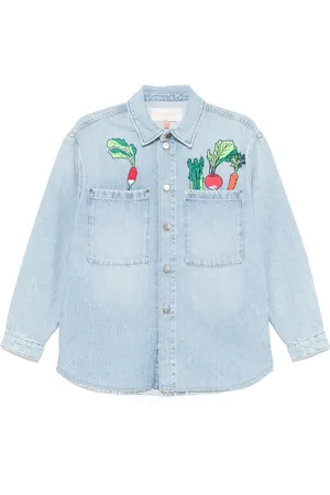 MIRA MIKATI Jeansjacka med grönsaksbrodyr