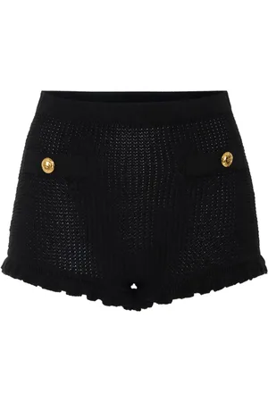 Elisabetta Franchi Stickade shorts med knappdetalj